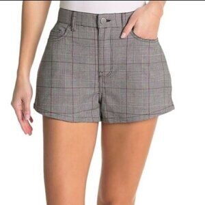 New BALDWIN DLDWN Brie Denim Gray Plaid Checked Houndstooth Shorts Sz 31